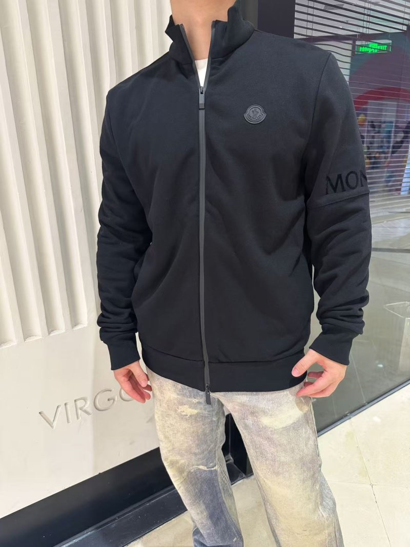 Moncler Black Zip-Up Fleece Jacket