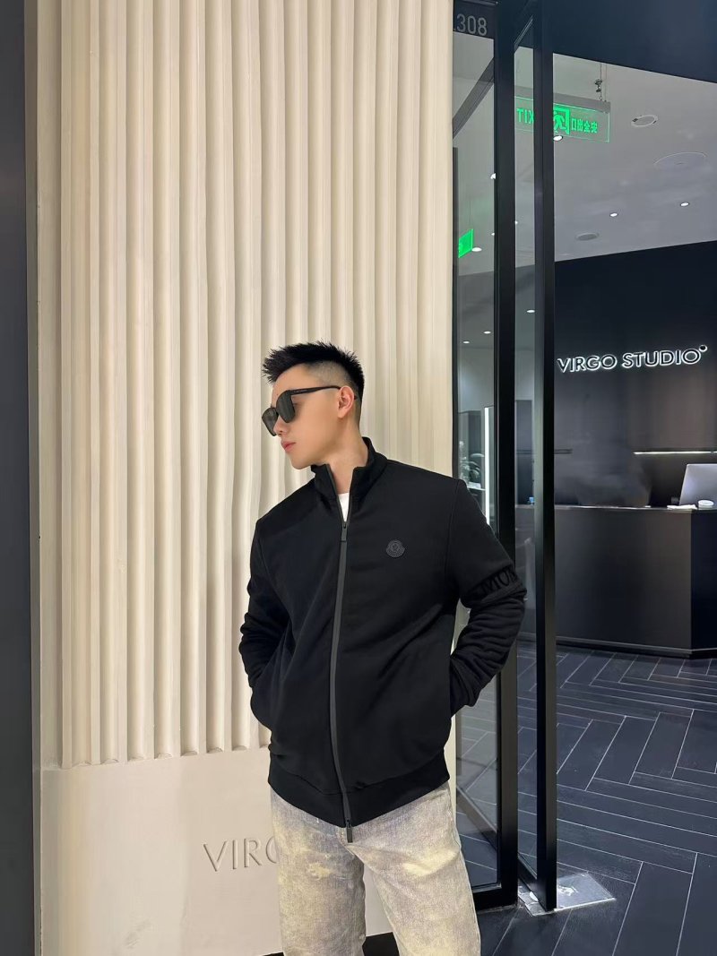 Moncler Black Zip-Up Fleece Jacket view