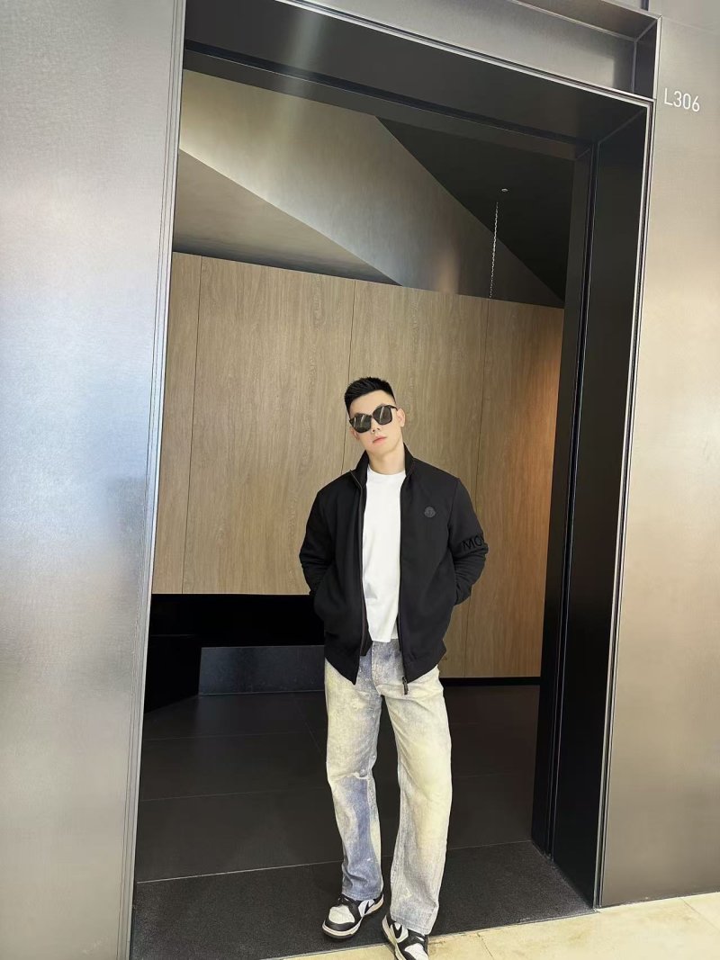 Moncler Black Zip-Up Fleece Jacket view