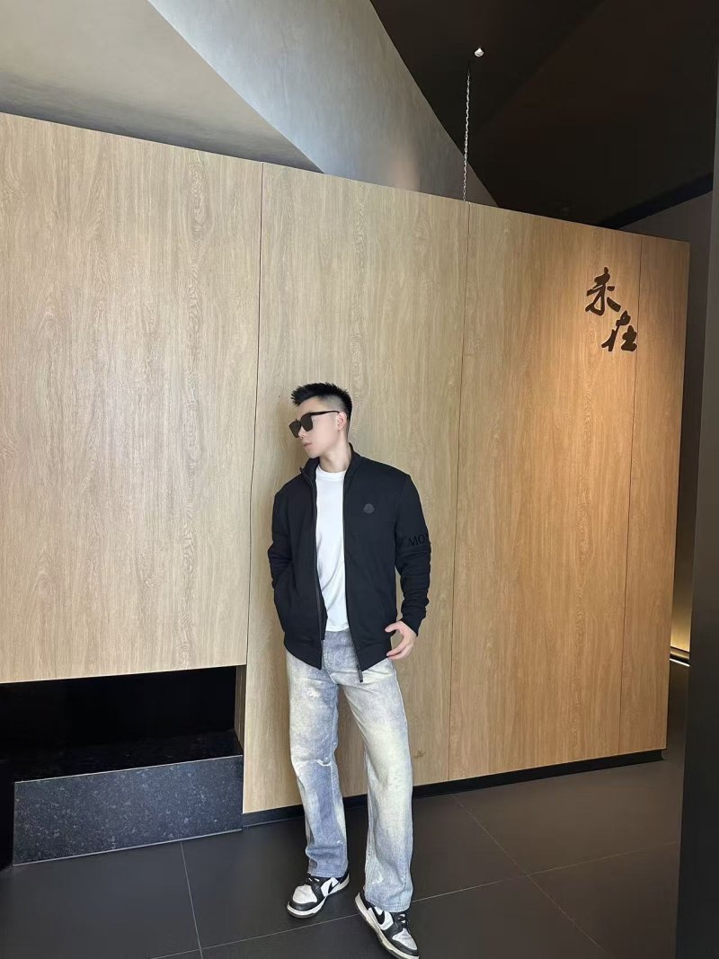Moncler Black Zip-Up Fleece Jacket view