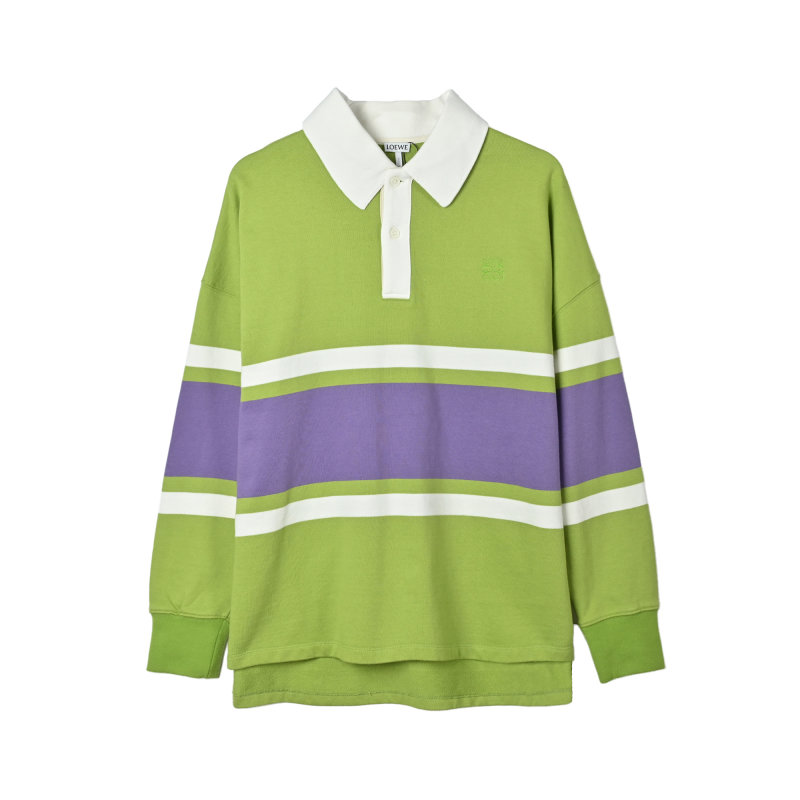 Neon Lime & Purple Colour-Block Polo Shirt view