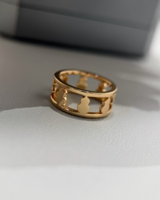 Qeelin Polished Gold Gourd Luck Ring view 4