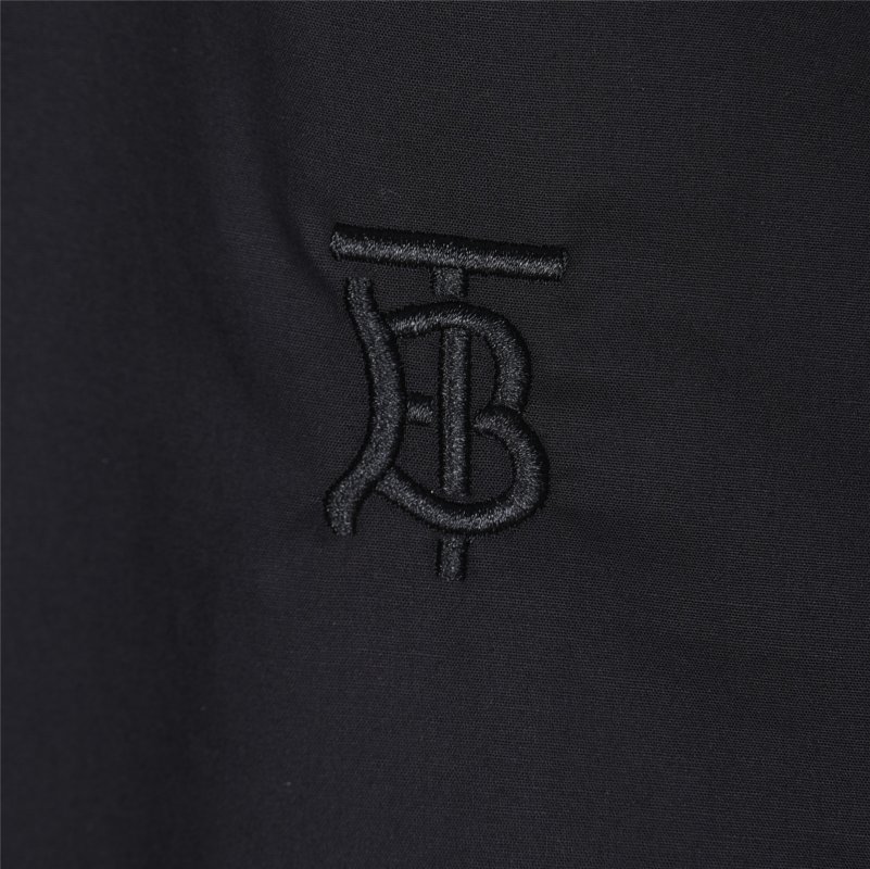 Burberry Black Button-Up Shirt with Check Cuff Detail view