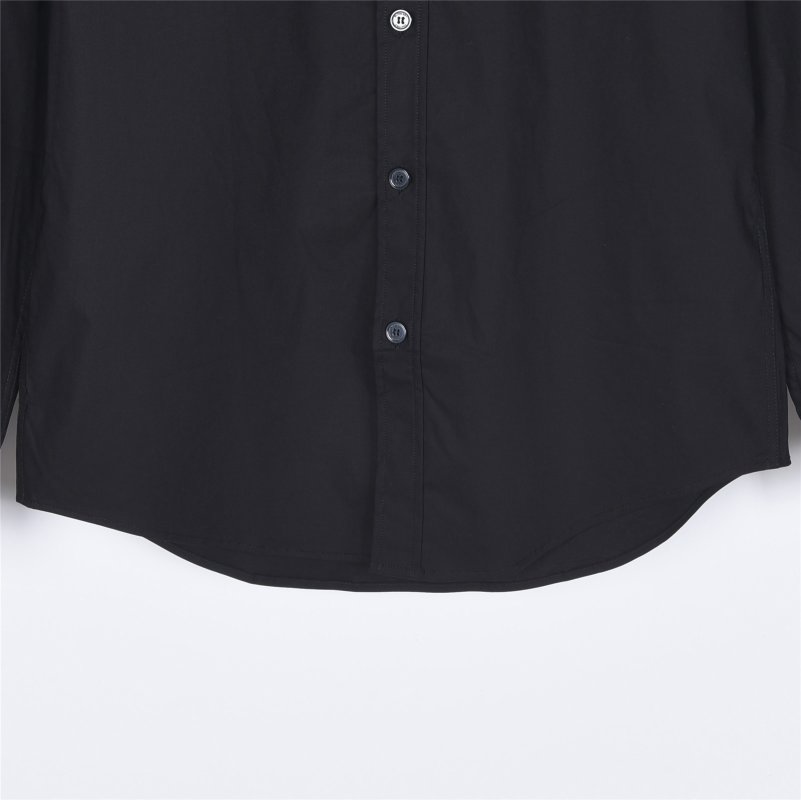 Burberry Black Button-Up Shirt with Check Cuff Detail view