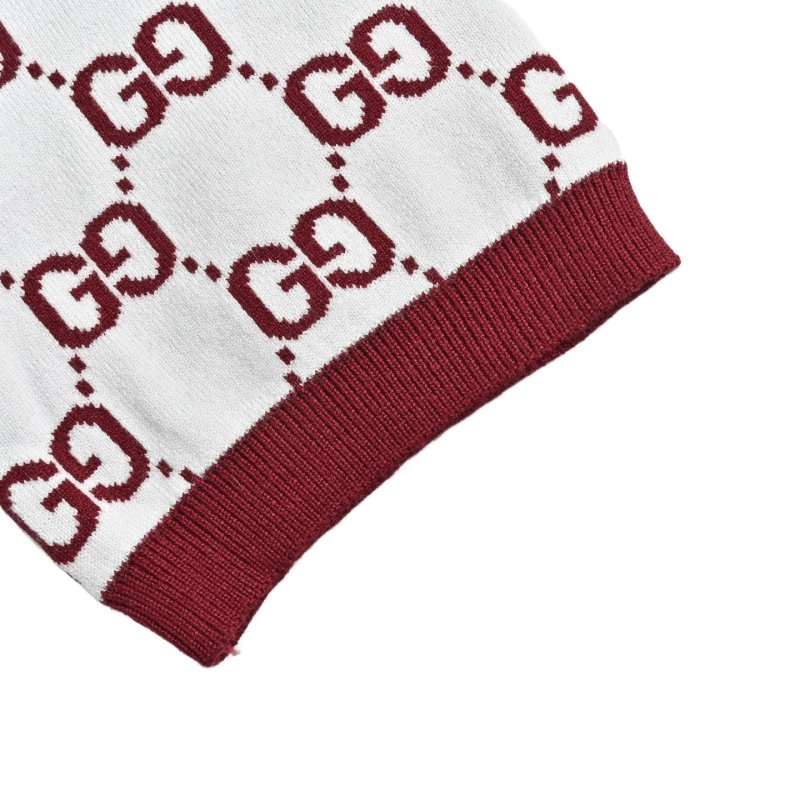 Gucci GG Monogram Polo T-Shirt Burgundy White view