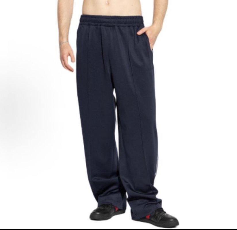 Navy Blue Zip-Up Tracksuit Set with Piping Detail view