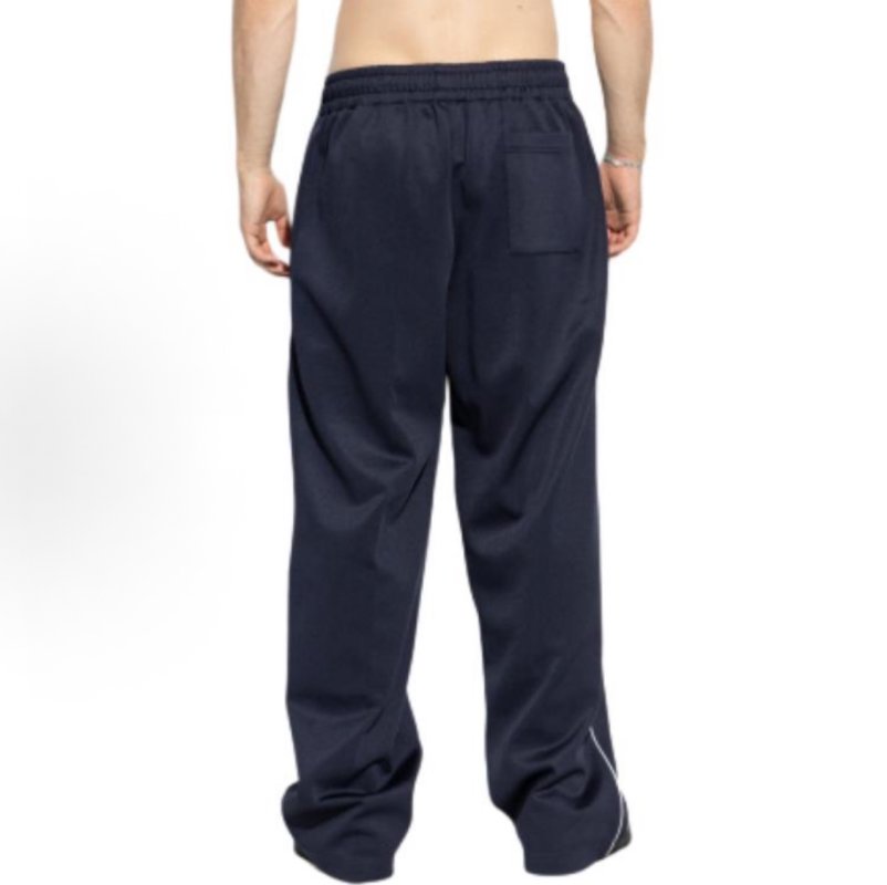 Navy Blue Zip-Up Tracksuit Set with Piping Detail view