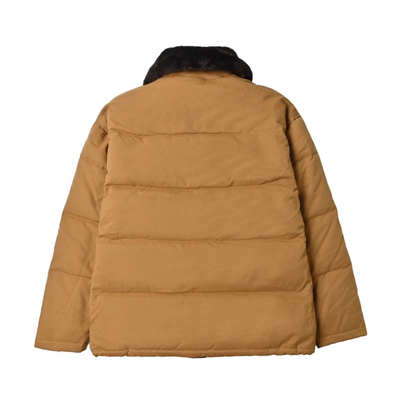 Camel Puffer Down Jacket with Embroidered Logo view