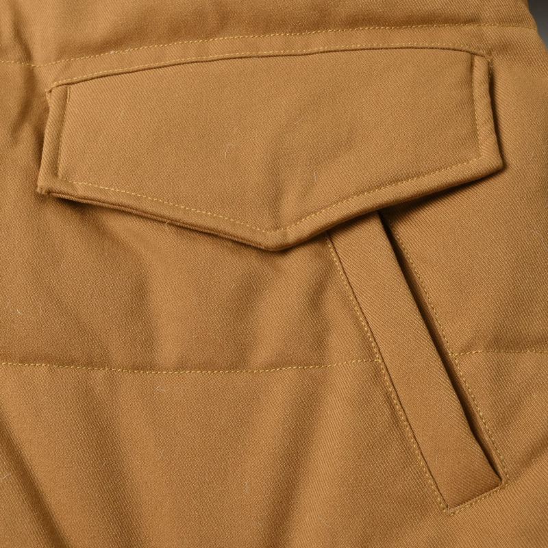 Camel Puffer Down Jacket with Embroidered Logo view