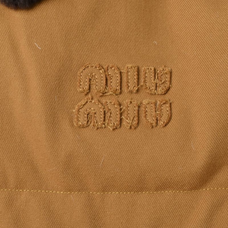 Camel Puffer Down Jacket with Embroidered Logo view