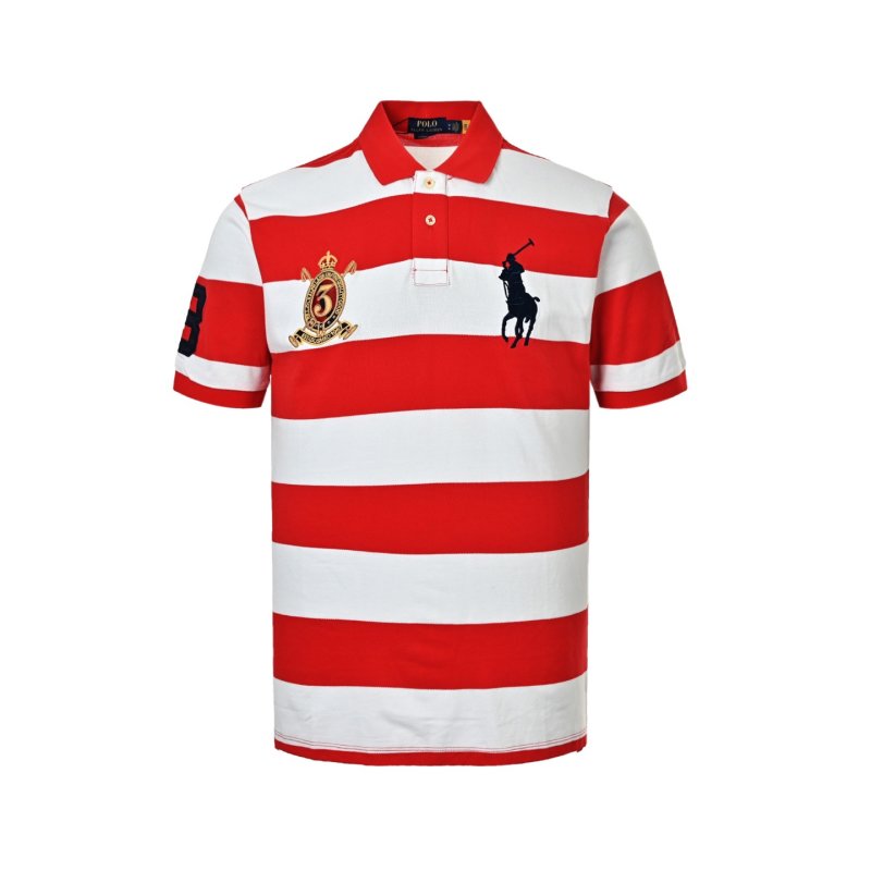 Polo Ralph Lauren Women's Red & White Striped Polo Shirt view