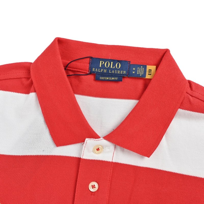 Polo Ralph Lauren Women's Red & White Striped Polo Shirt view