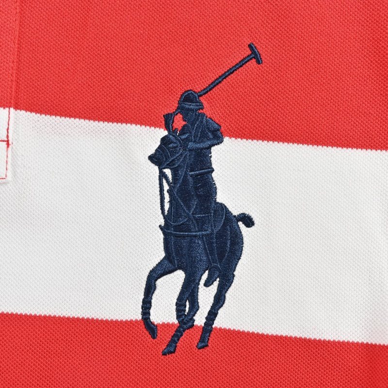 Polo Ralph Lauren Women's Red & White Striped Polo Shirt view