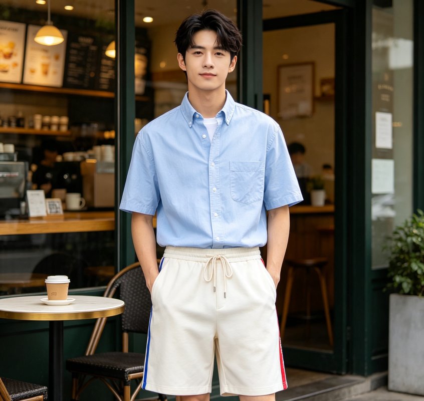 Moncler Cream Side Stripe Shorts view