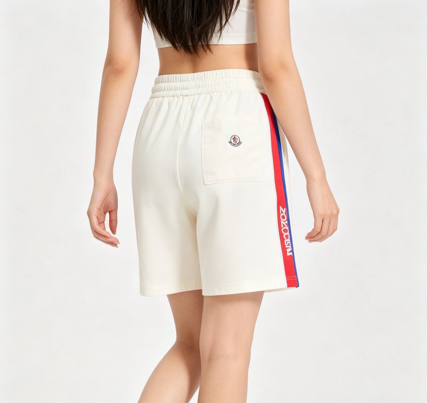 Moncler Cream Side Stripe Shorts view