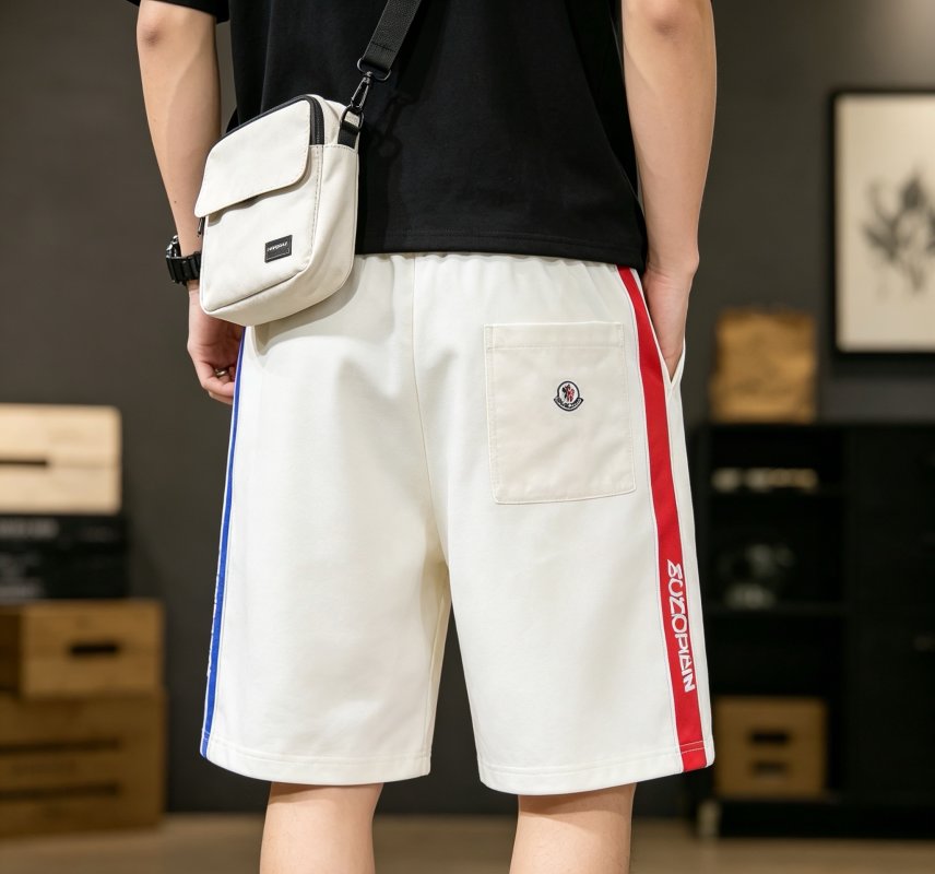 Moncler Cream Side Stripe Shorts view