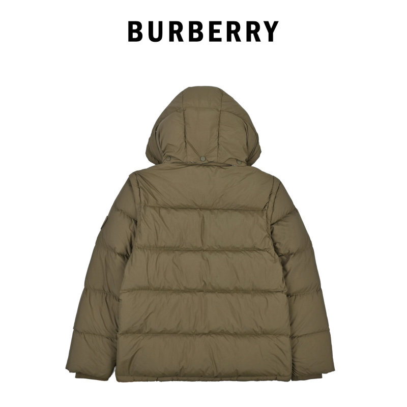 Beige Puffer Down Jacket with Hood view