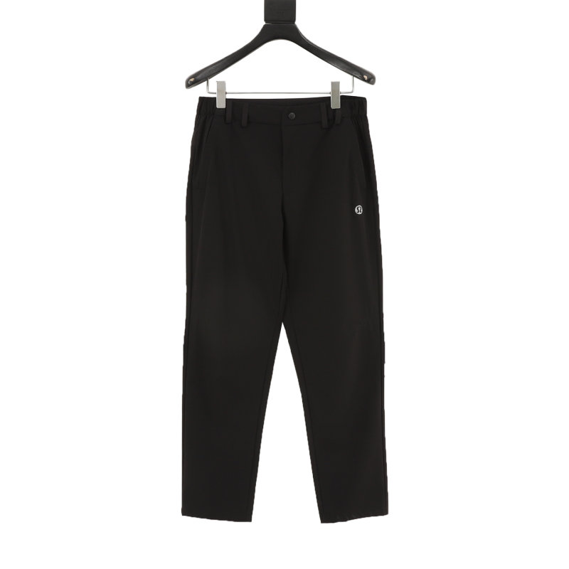 Black Relaxed Fit Trousers with White Stripe view