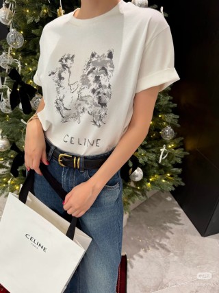 Celine Westie Dog Graphic White T-Shirt view 3