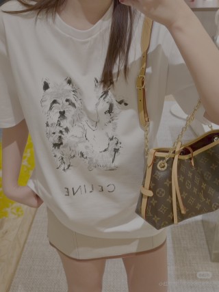 Celine Westie Dog Graphic White T-Shirt view 4