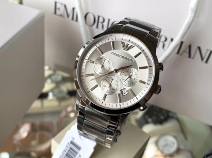 Armani AR2458 Chronograph Steel Watch 43mm view 2