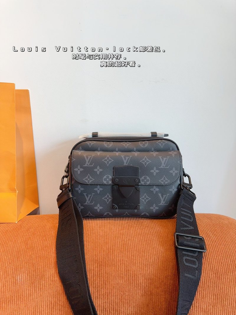 Louis Vuitton S Lock Monogram Messenger Bag Black