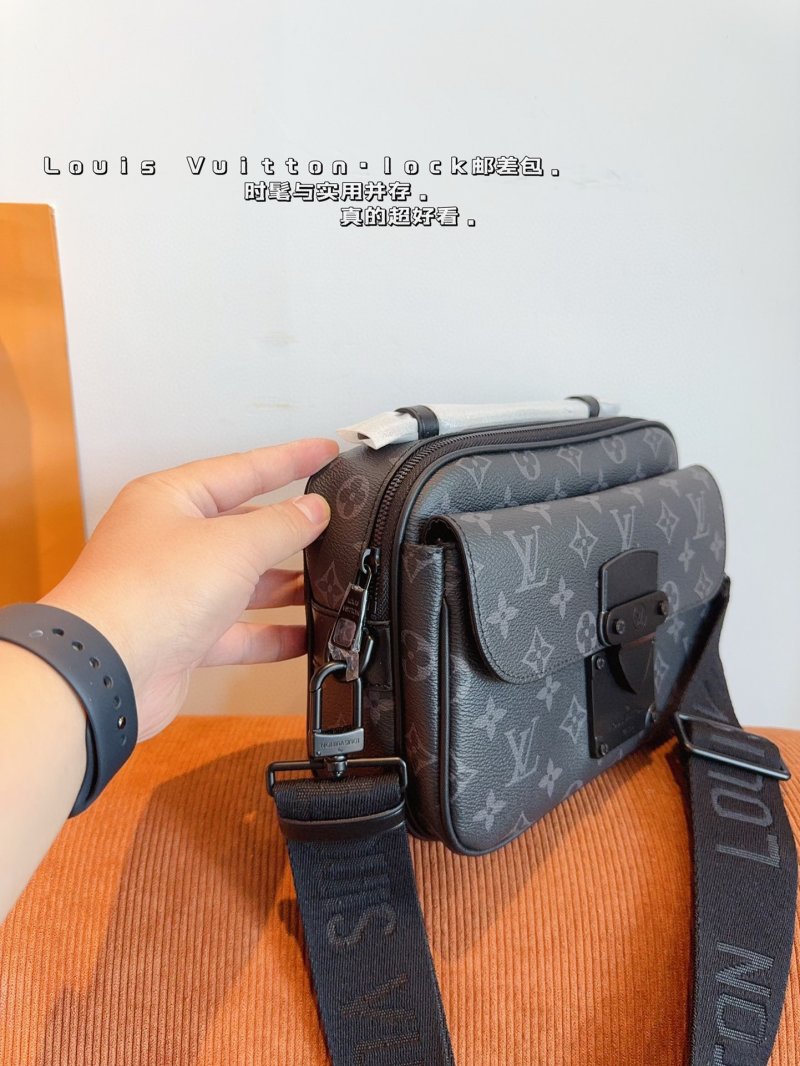 Louis Vuitton S Lock Monogram Messenger Bag Black view