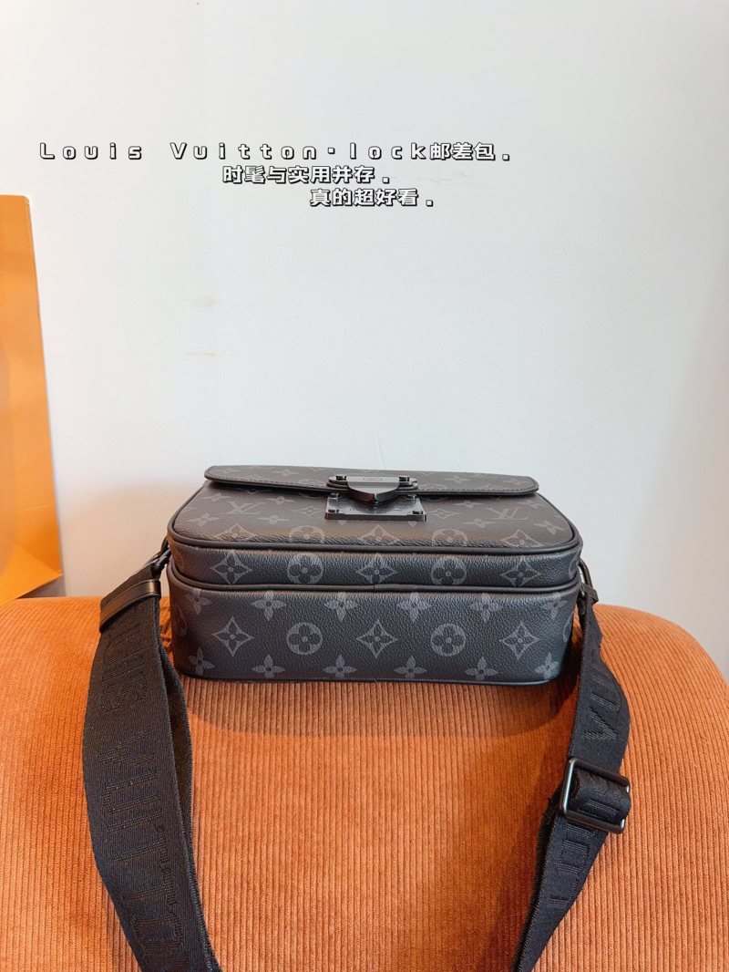 Louis Vuitton S Lock Monogram Messenger Bag Black view