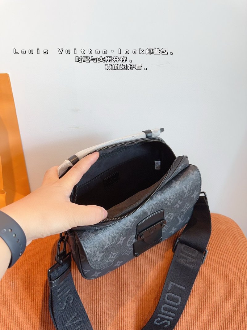 Louis Vuitton S Lock Monogram Messenger Bag Black view