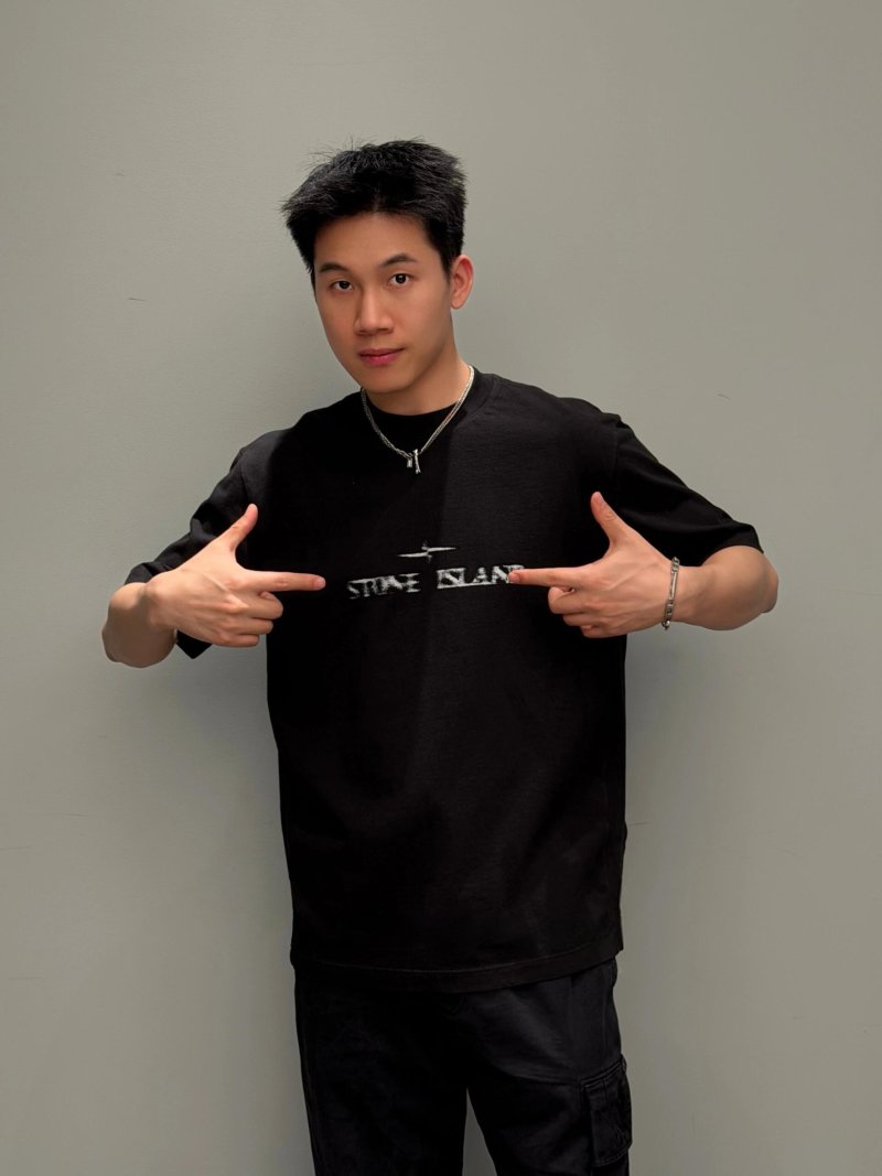 Stone Island Black Logo T-Shirt view