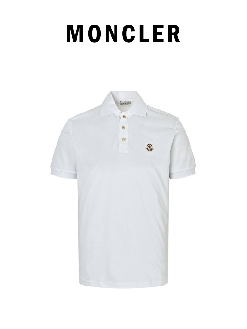 White Short-Sleeve Polo Shirt with Chest Logo view