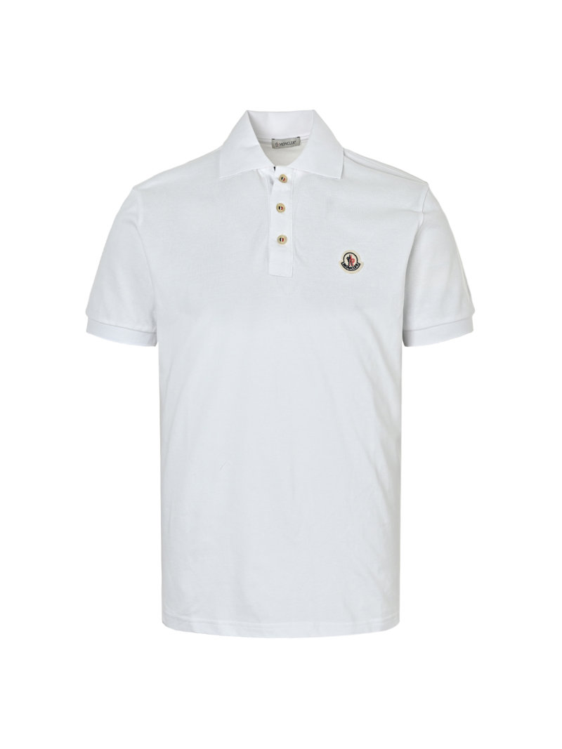 White Short-Sleeve Polo Shirt with Chest Logo view