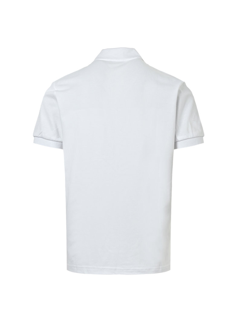 White Short-Sleeve Polo Shirt with Chest Logo view