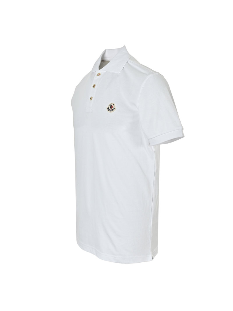 White Short-Sleeve Polo Shirt with Chest Logo view