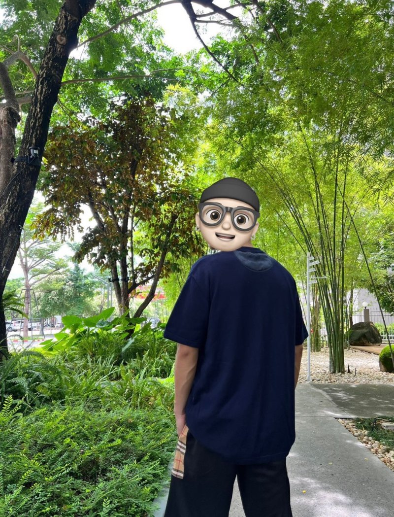 Navy Blue Crewneck T-Shirt with Contrast Pocket view