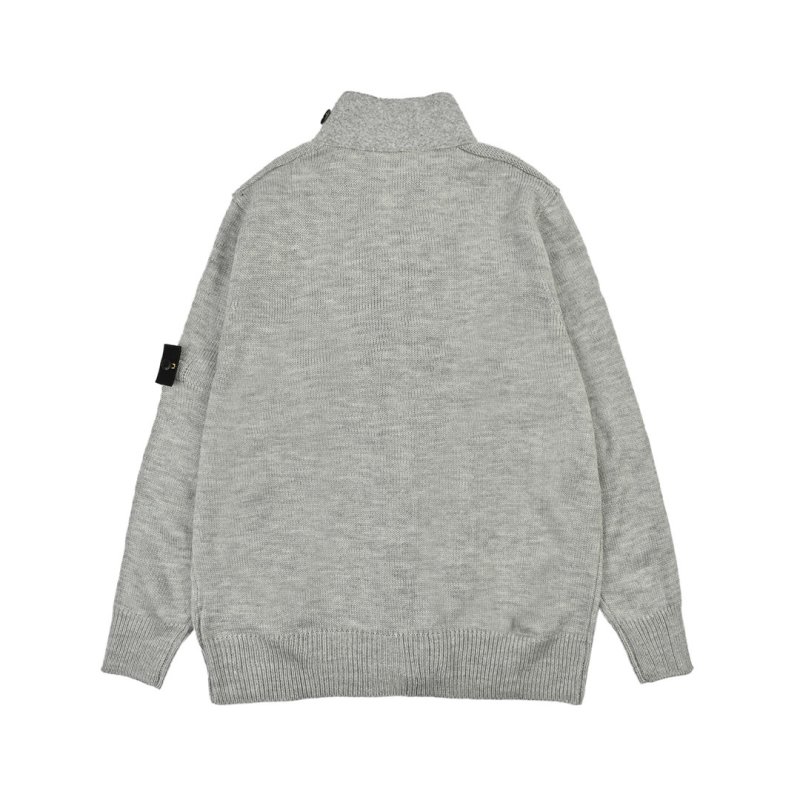 Stone Island Grey Ribbed Wool Cardigan Jacket view