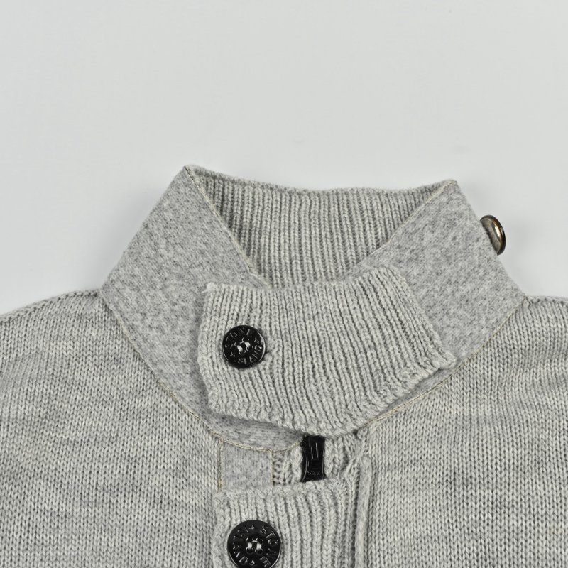 Stone Island Grey Ribbed Wool Cardigan Jacket view