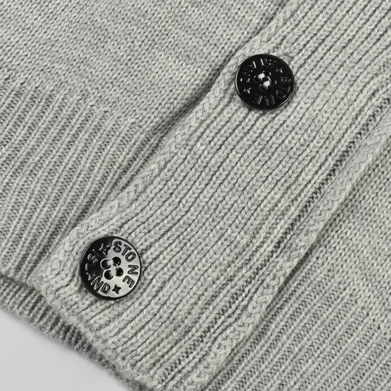 Stone Island Grey Ribbed Wool Cardigan Jacket view