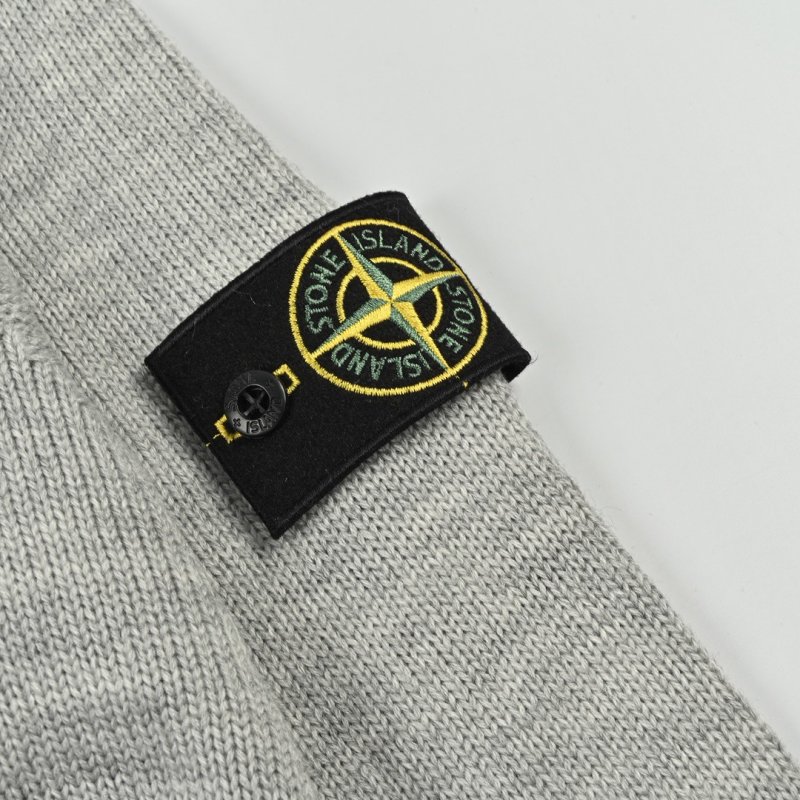 Stone Island Grey Ribbed Wool Cardigan Jacket view