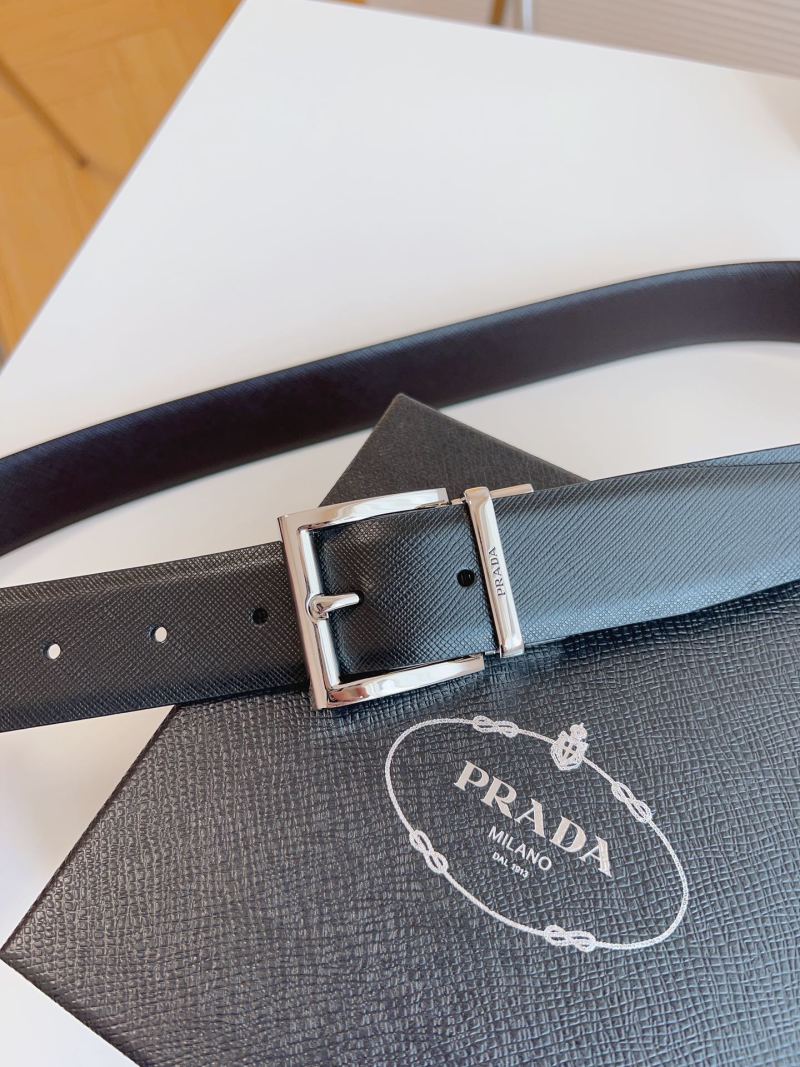 Prada Saffiano Leather Belt Black 35mm view