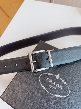 Prada Saffiano Leather Belt Black 35mm view 4