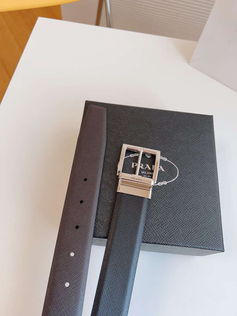 Prada Saffiano Leather Belt Black 35mm view