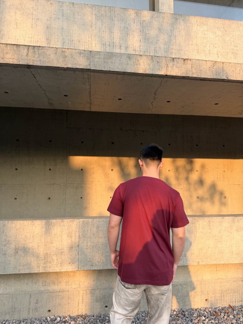 Dior Signature Script Embroidered Burgundy T-Shirt view