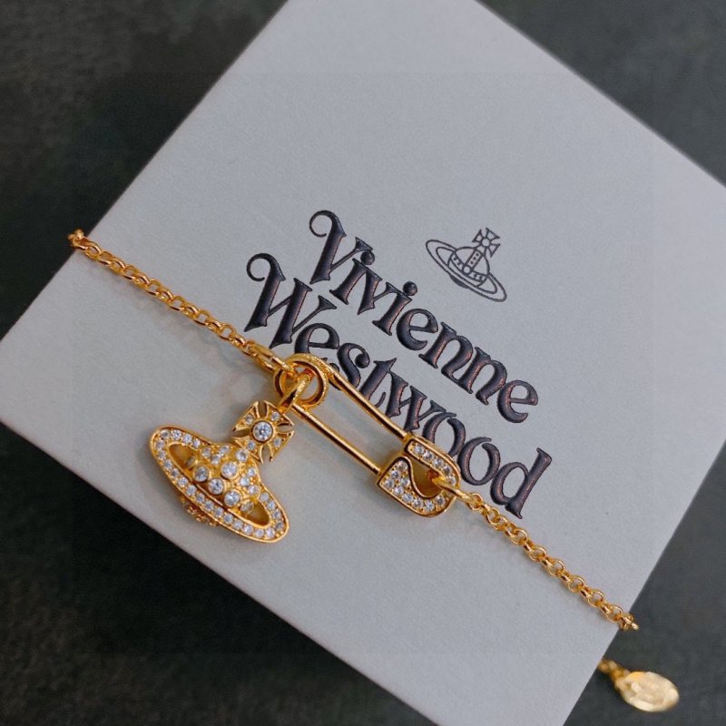 Vivienne Westwood Saturn Orb Gold Charm Bracelet view