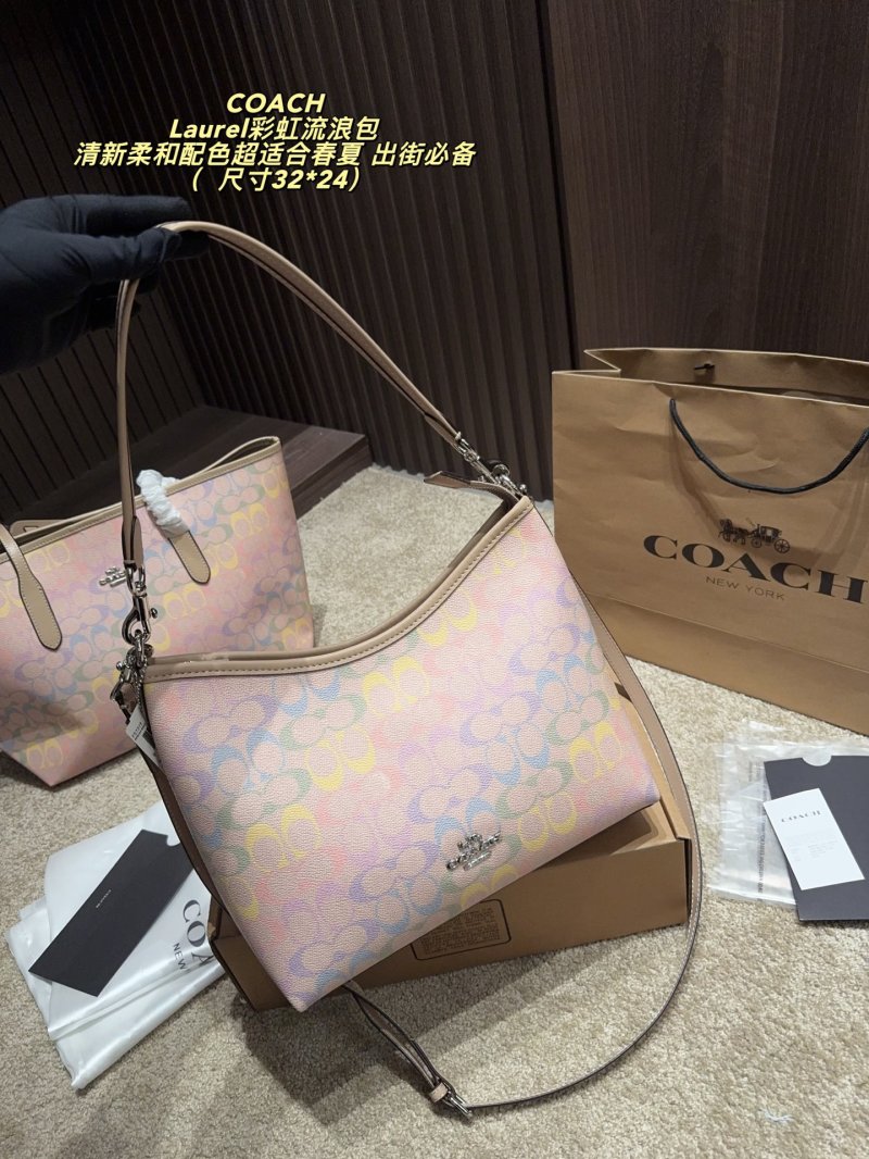 Coach Laurel Rainbow Gradient Hobo Bag - Pastel Multi view