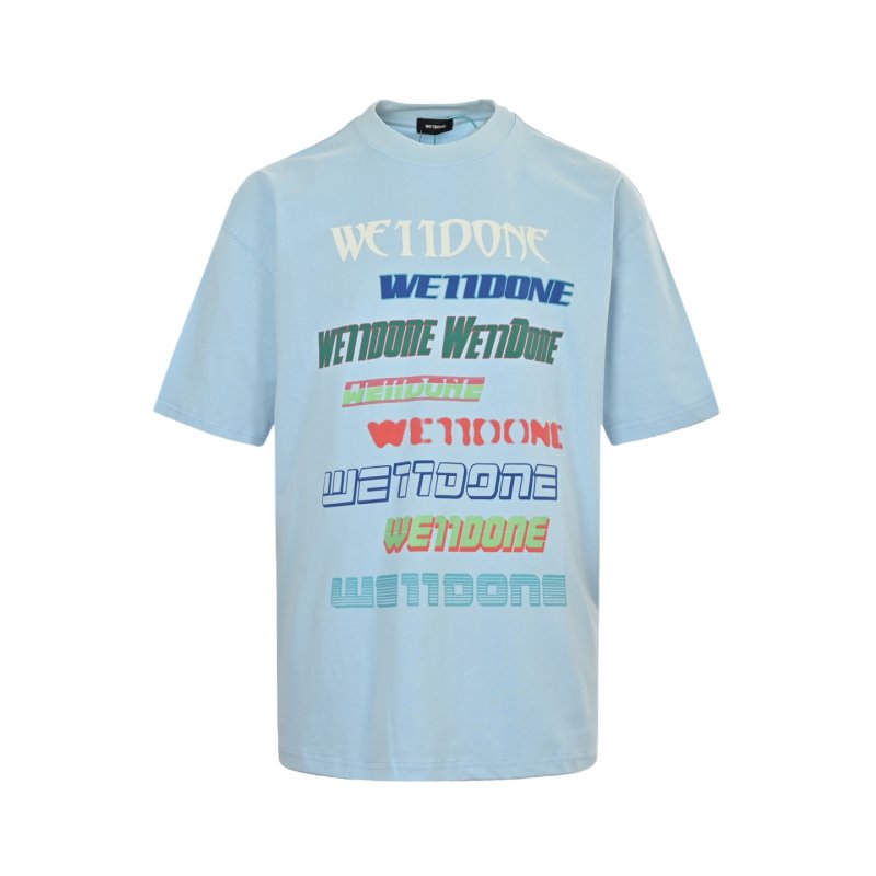 WE11DONE Oversized Graphic T-Shirt Light Blue view