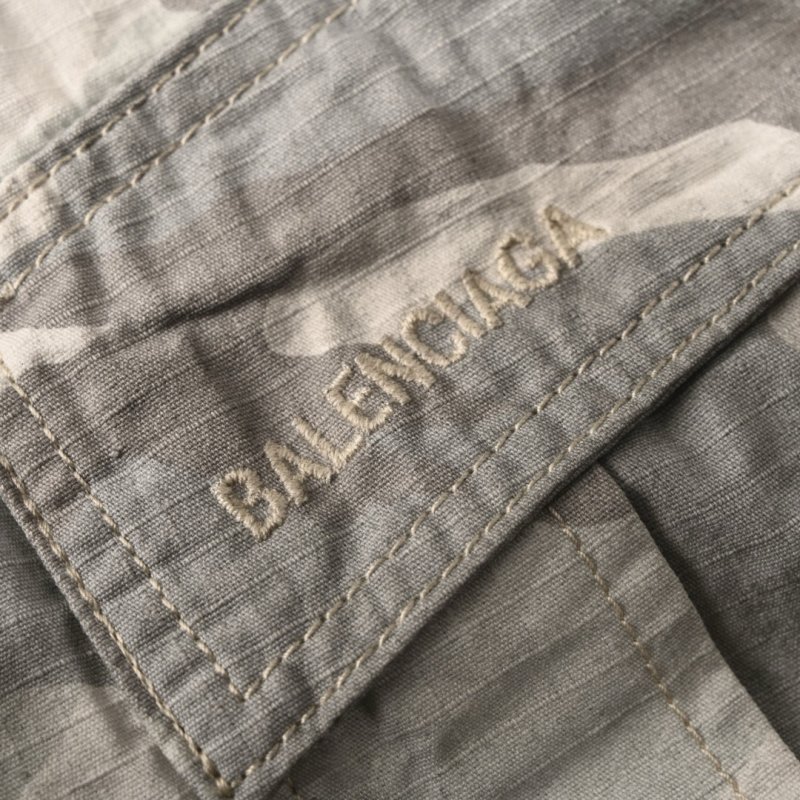 Balenciaga Camouflage Cargo Shorts Grey view