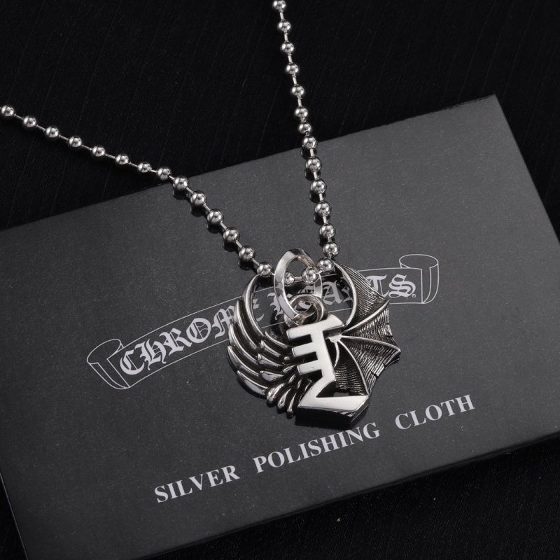 Chrome Hearts Silver Ball Chain Cross Pendant Necklace view