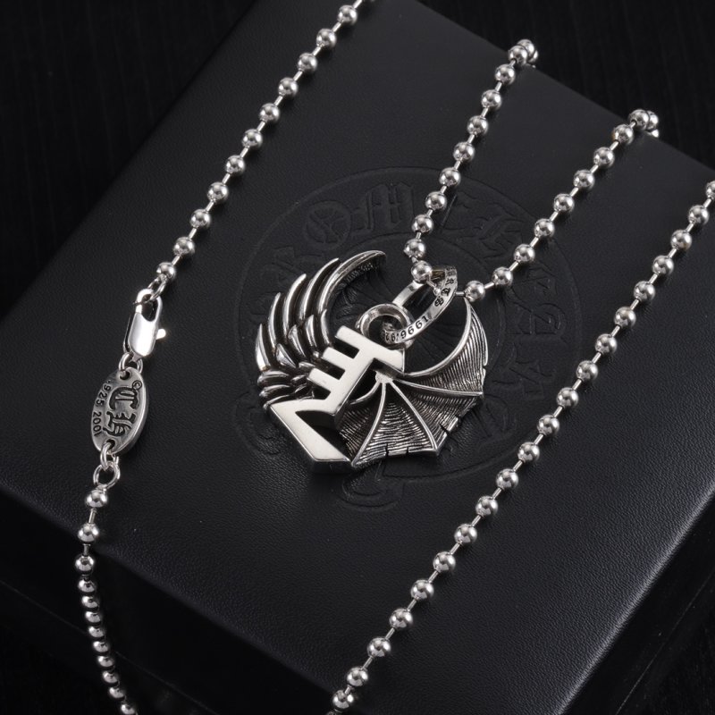 Chrome Hearts Silver Ball Chain Cross Pendant Necklace view