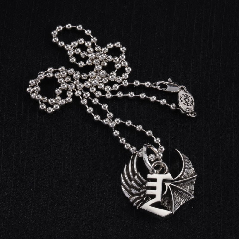 Chrome Hearts Silver Ball Chain Cross Pendant Necklace view